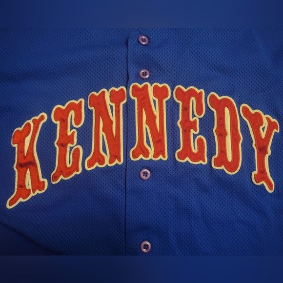 Russell Athletic Kennedy #20 Baseball Button Down Jersey XL Vintage? Blue & Red - Picture 4 of 13